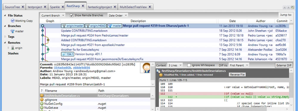 SourceTree, mergez sous Windows et Mac